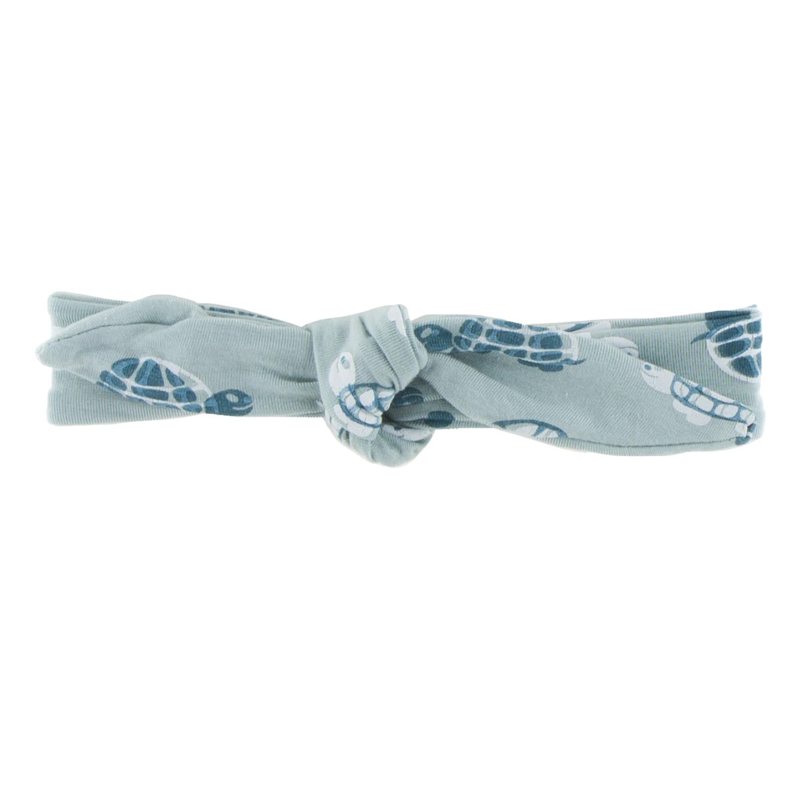 Print Bow Headband in Jade Turtle