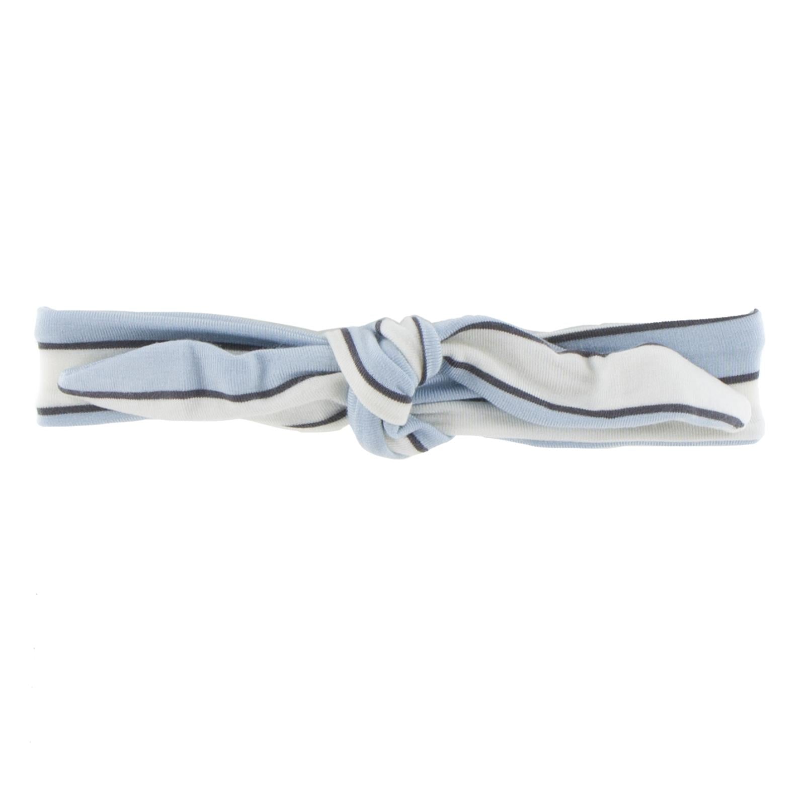 Print Bow Headband in Boy Musical Stripe