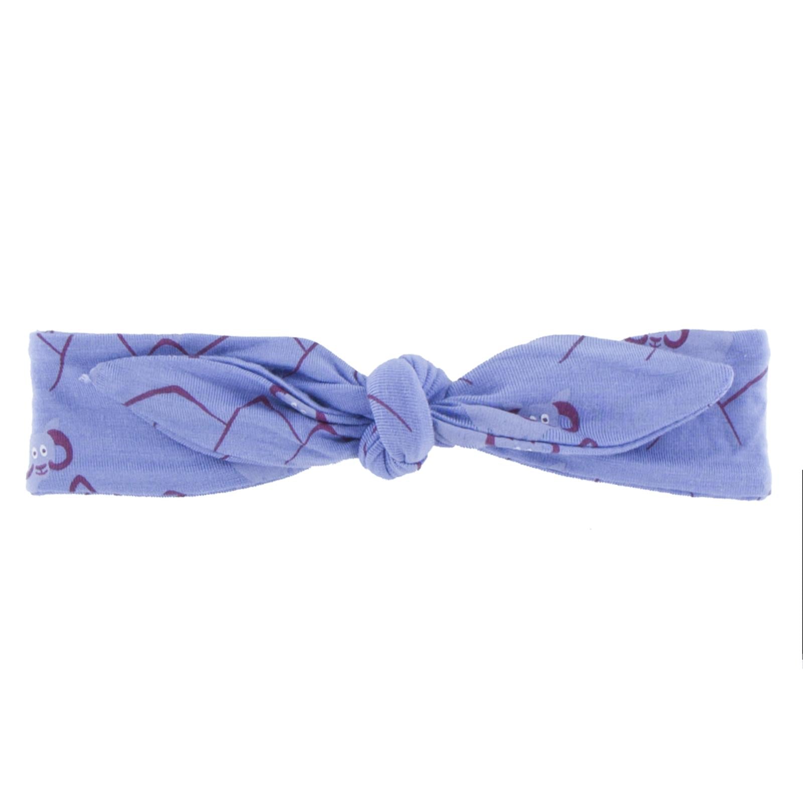 Print Bow Headband in Forget Me Not Mountain Goat