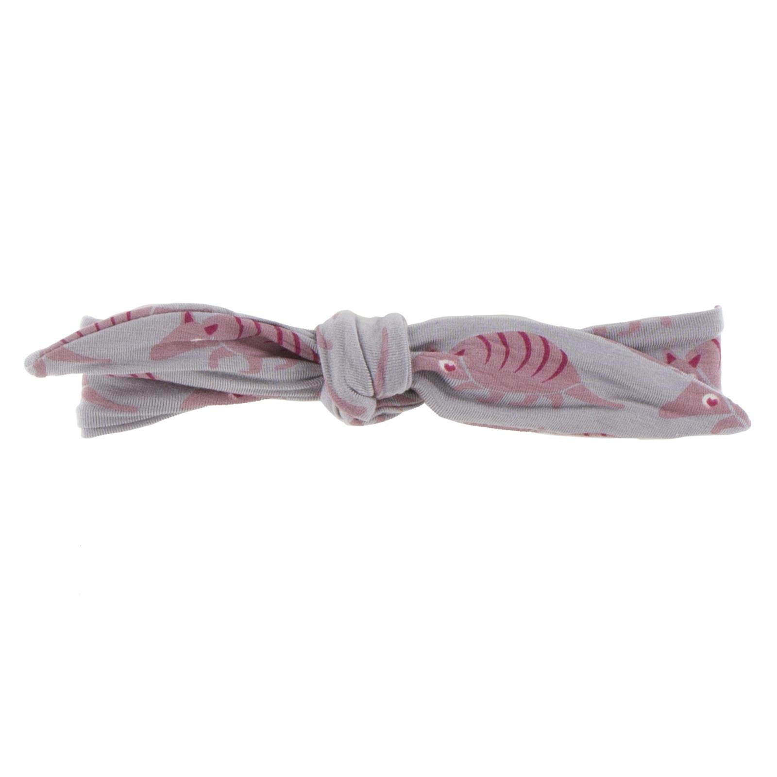 Print Bow Headband in Feather Armadillo