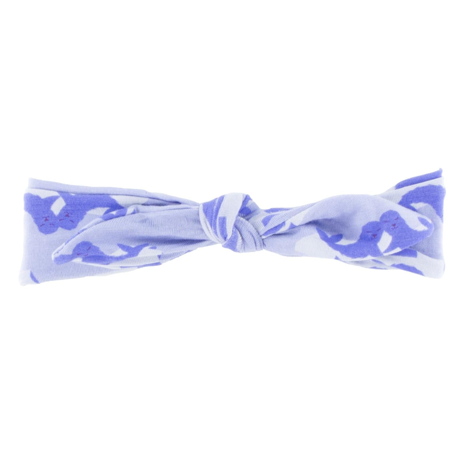 Print Bow Headband in Lilac Seals
