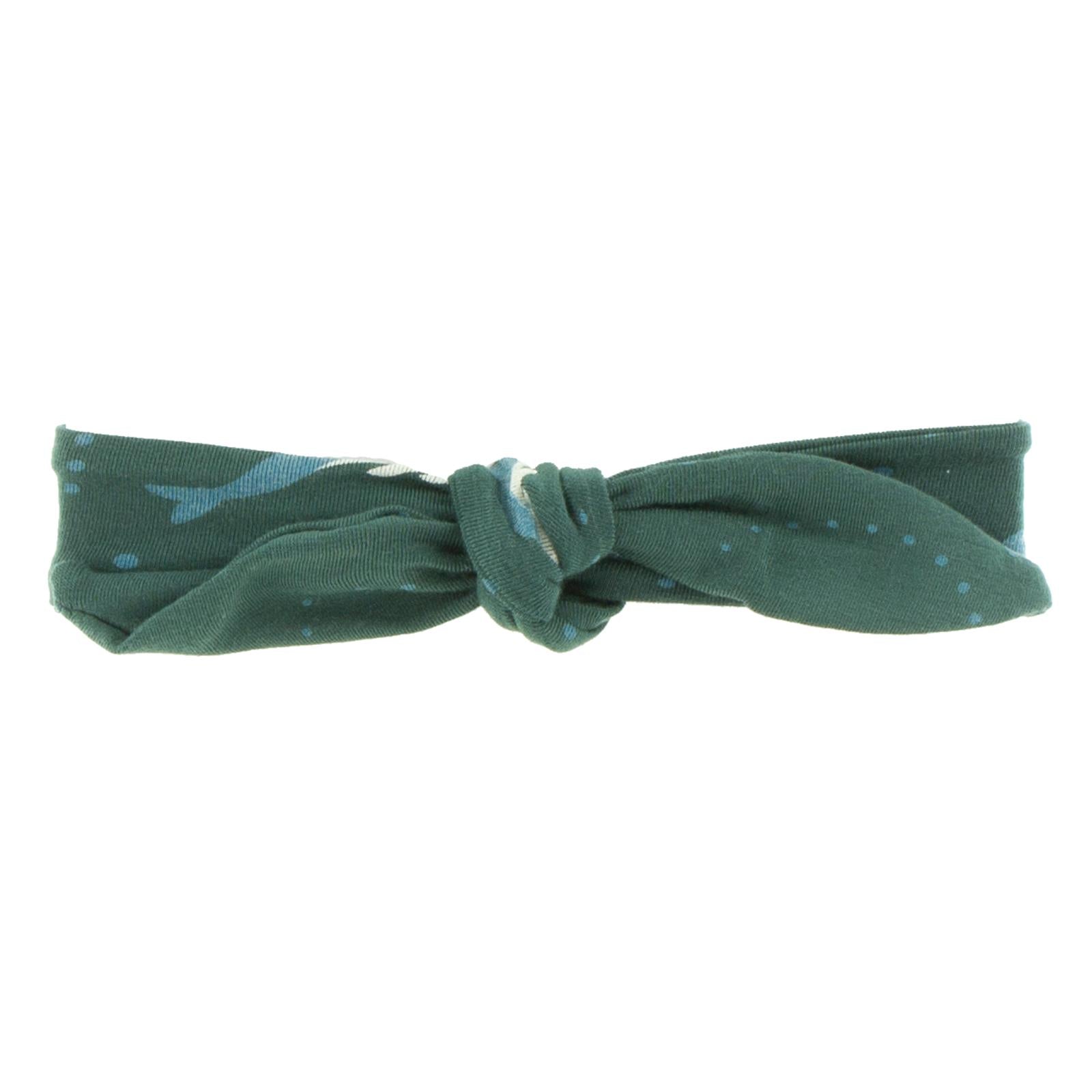 Print Bow Headband in Seaweed Dolphin