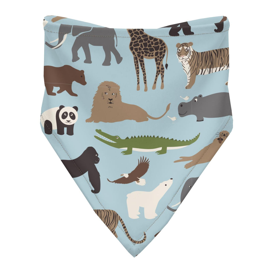 Print Bandana Bib in Spring Sky Zoo
