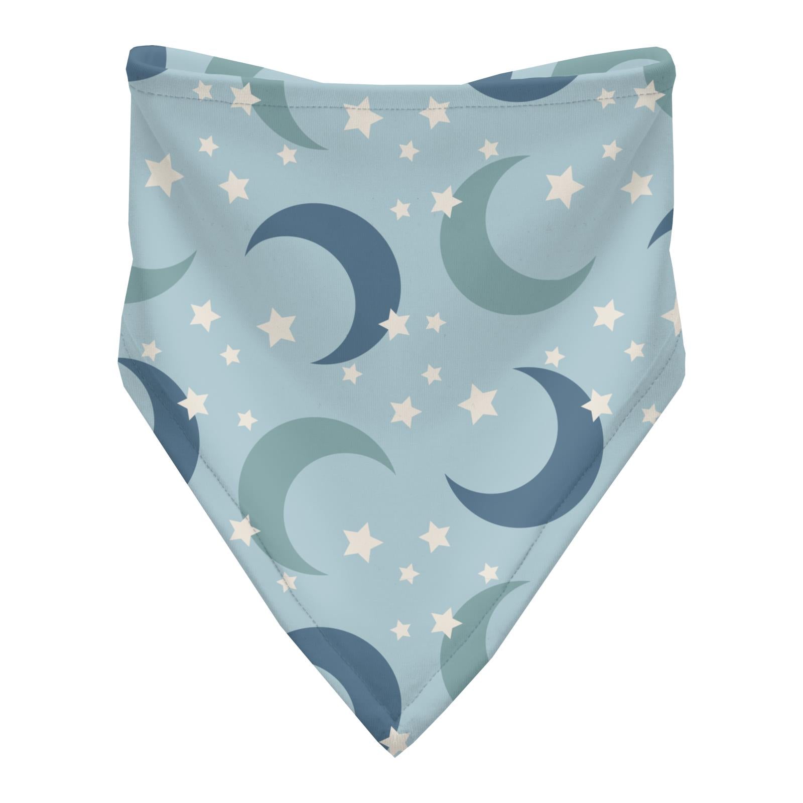 Print Bandana Bib in Spring Sky Moon and Stars
