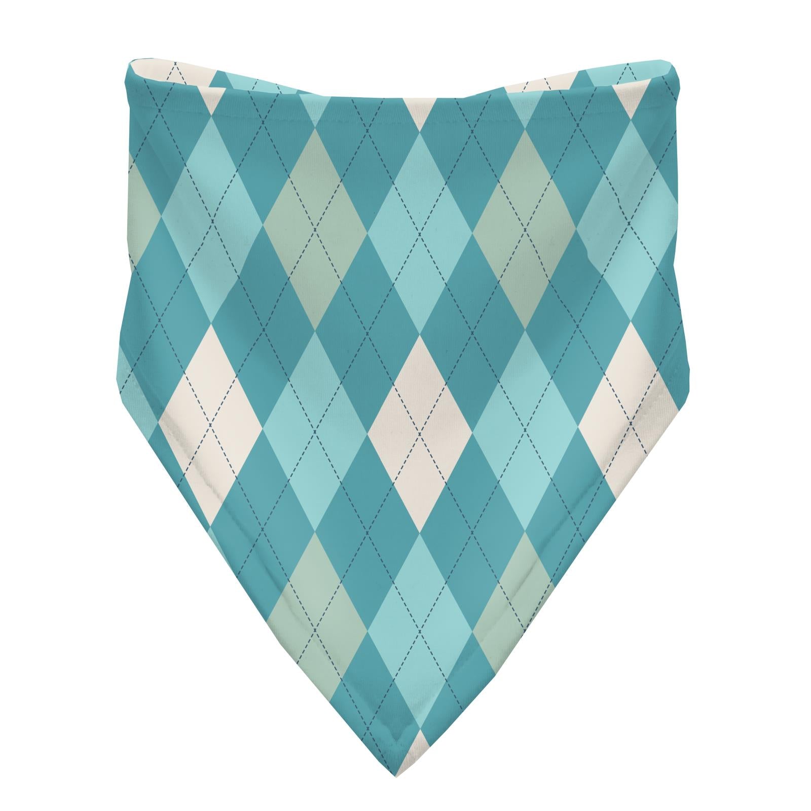 Print Bandana Bib in Glacier Argyle