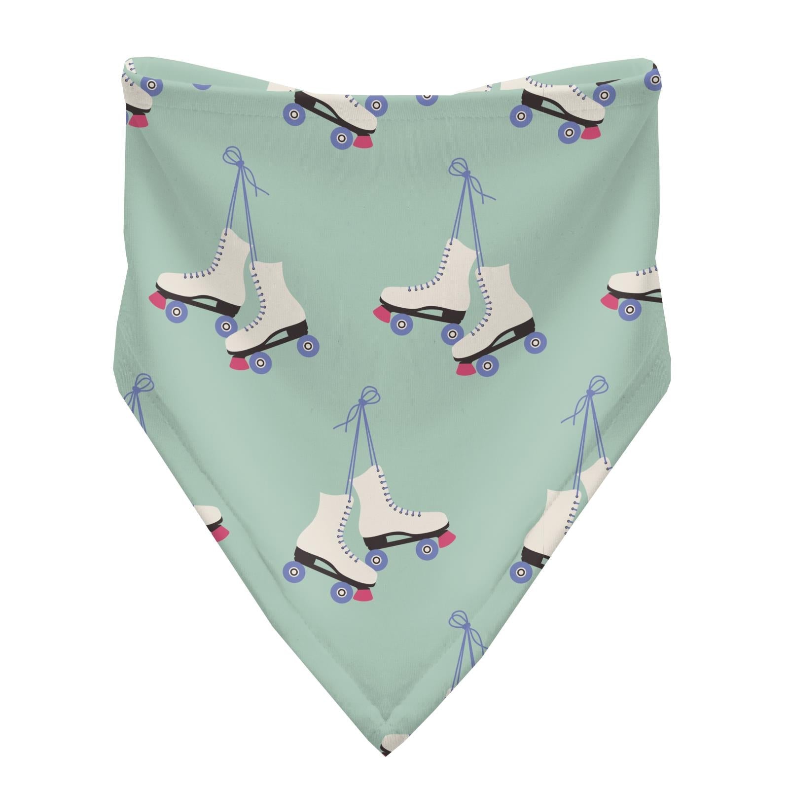 Print Bandana Bib Set of 3 in Pistachio Roller Skates, Summer Sky Cheeseburger & Sock Hop Stripe