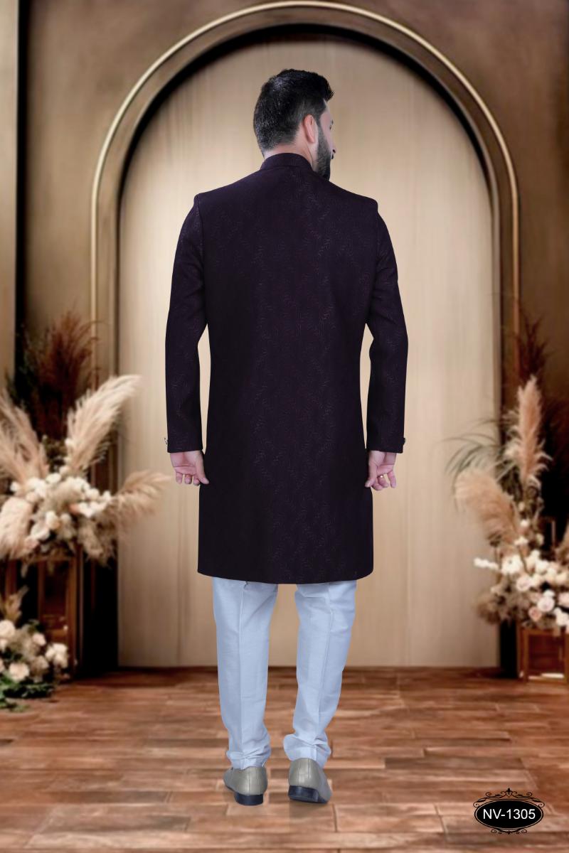 Boys Wine TR Indo-Western Kurta with Comfortable Pyjama Set