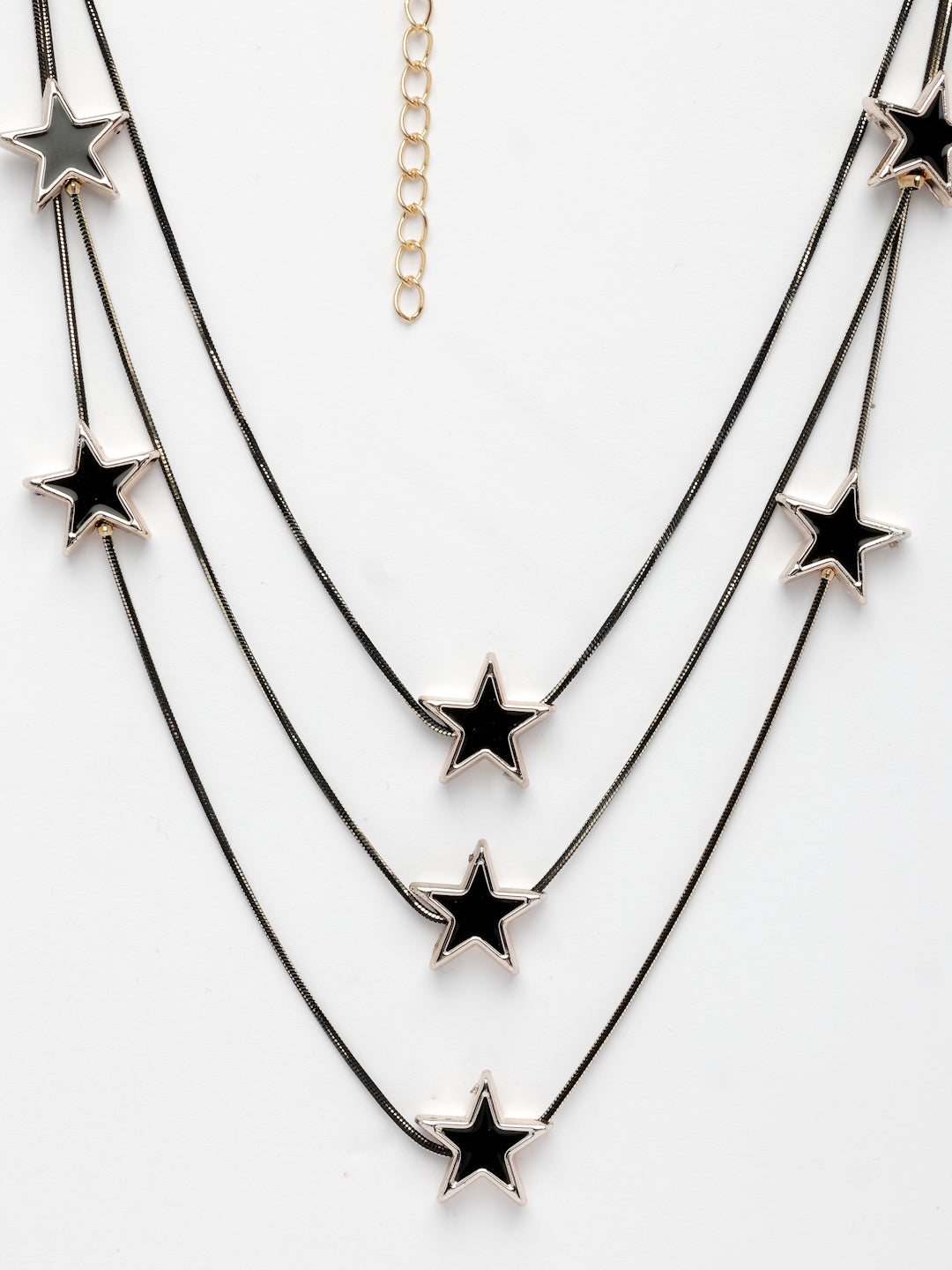 Black Star-Shaped Layered Necklace for Women, Celestial Fashion