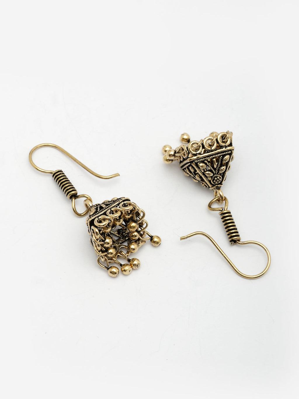 Set of 3 Oxidized Traditional Earrings: Bohemian Gold & Silver