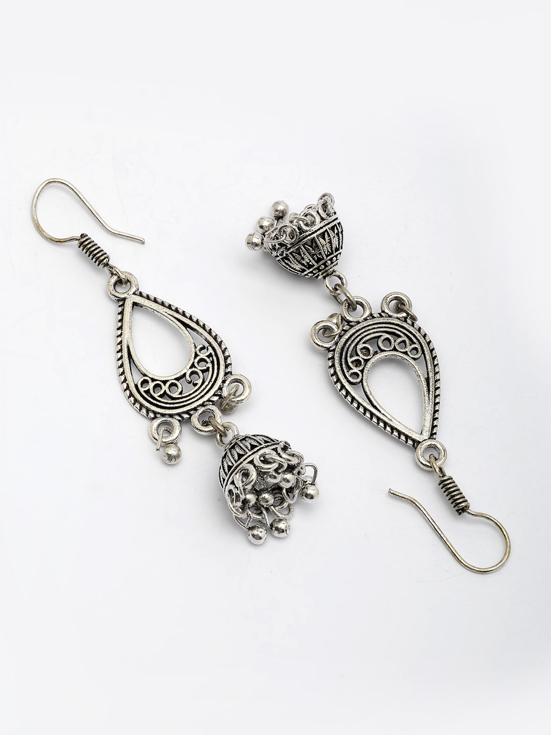 Set of 3 Oxidized Traditional Earrings: Bohemian Gold & Silver