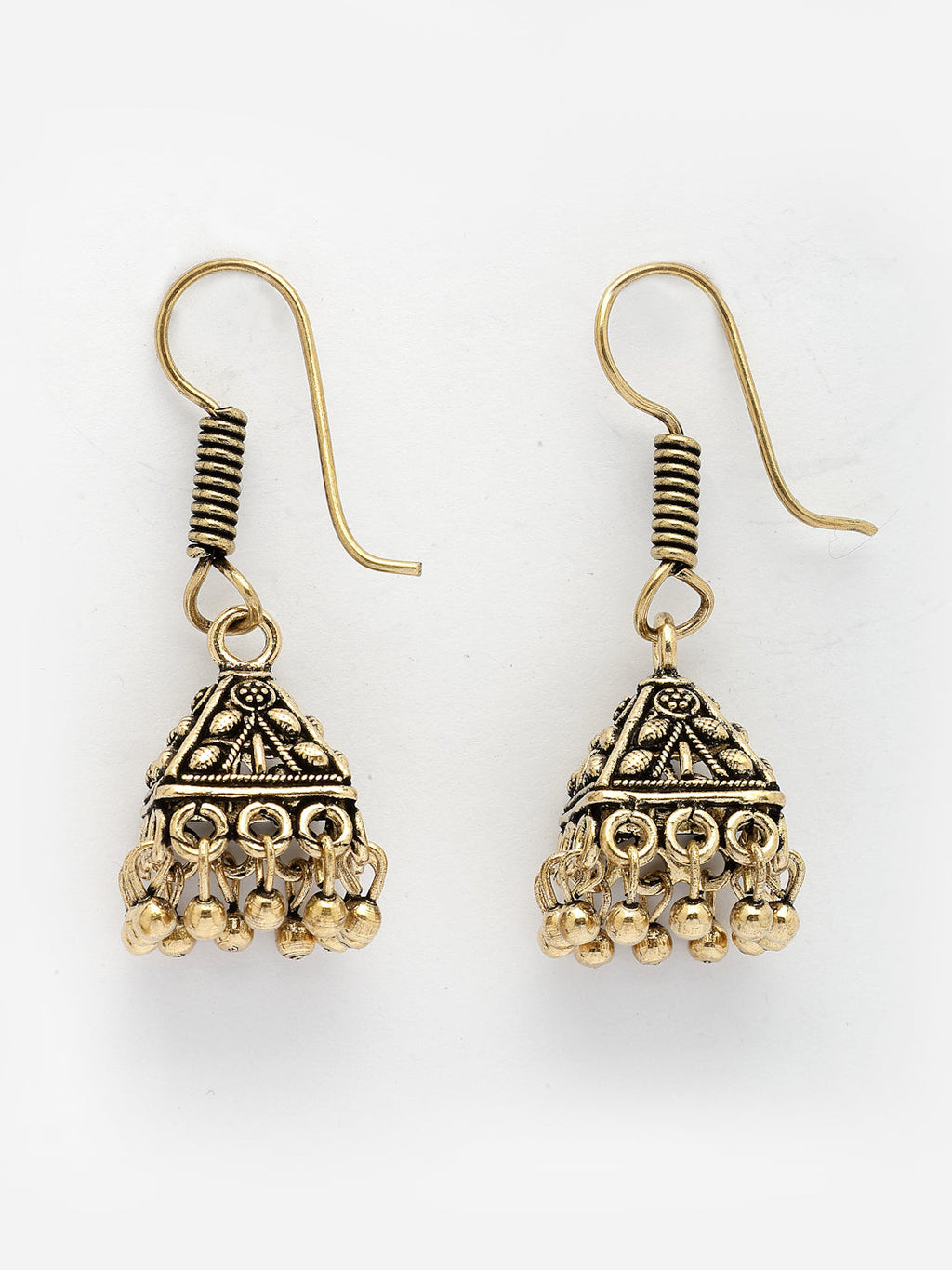 Set of 3 Oxidized Traditional Earrings: Bohemian Gold & Silver