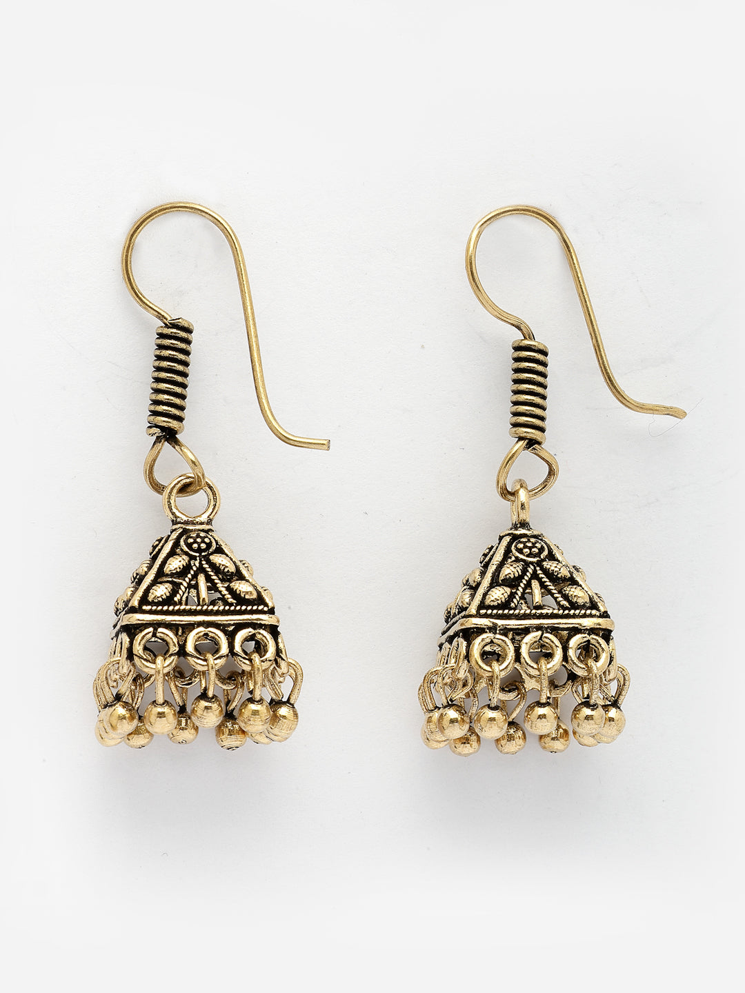 Set of 3 Oxidized Traditional Earrings: Bohemian Gold & Silver