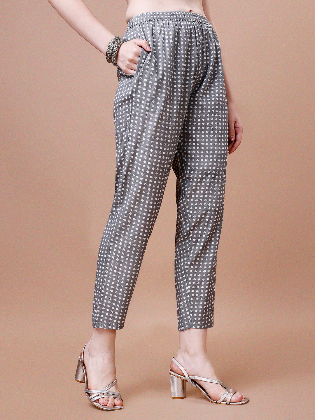 Mirror Embroidered Striped Cotton Kurta Set with Pant & Dupatta