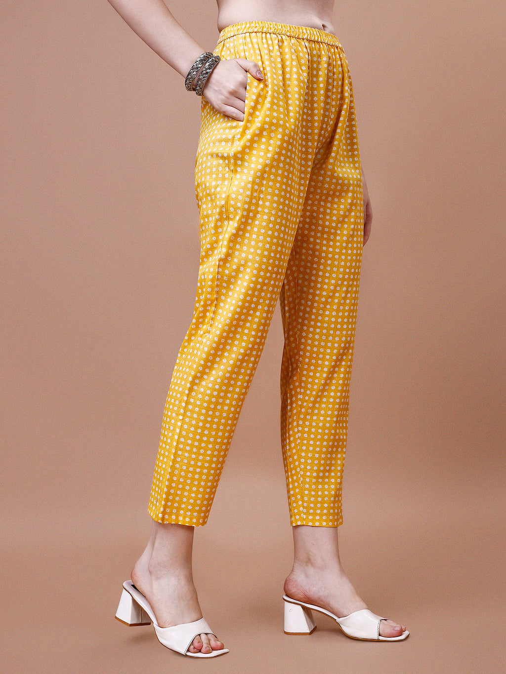 Mirror Embroidered & Striped Printed Kurta Pant & Dupatta Set
