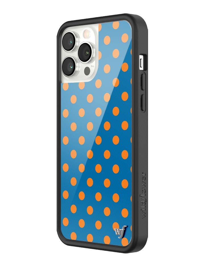 Blue and Orange Polka Dot Protective iPhone Case - Image 40