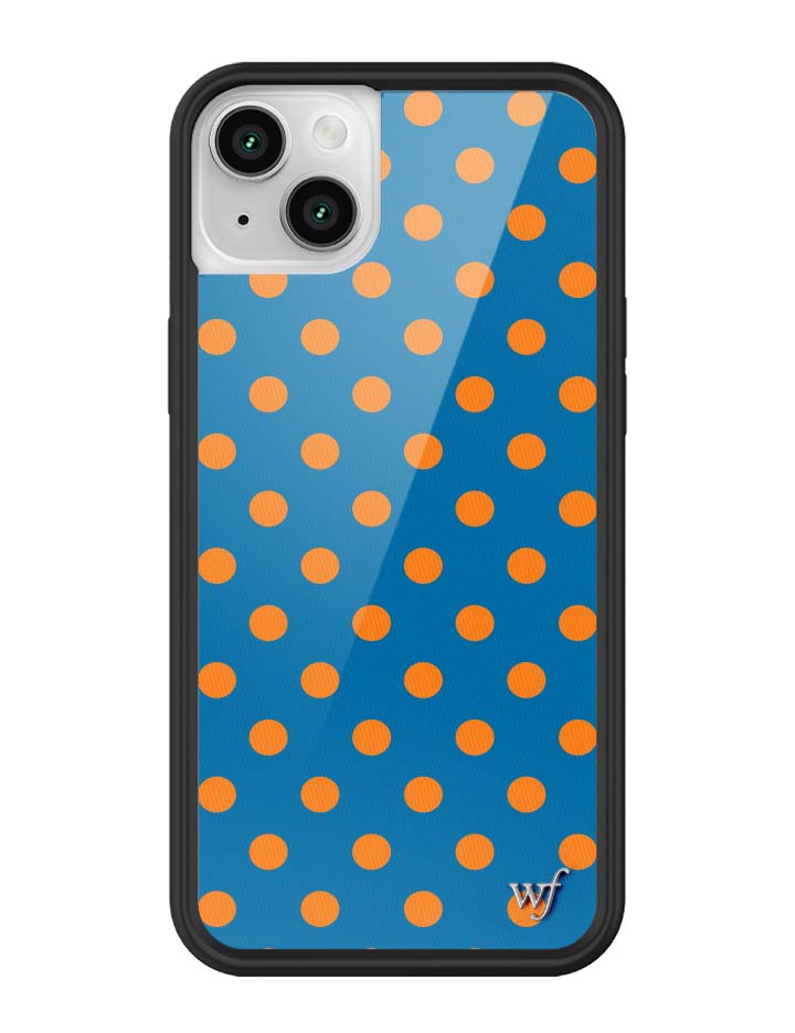Blue and Orange Polka Dot Protective iPhone Case - Image 37