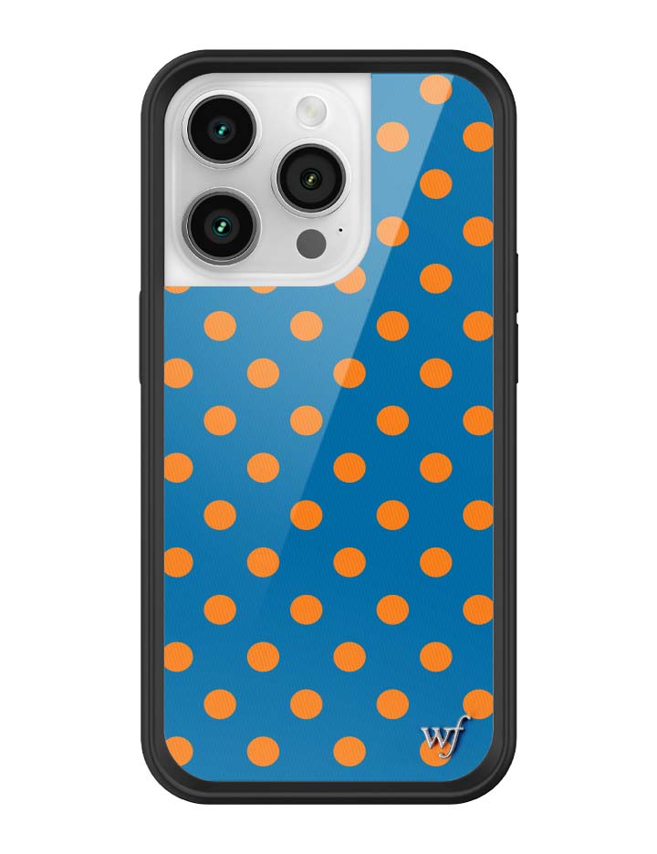 Blue and Orange Polka Dot Protective iPhone Case - Image 35