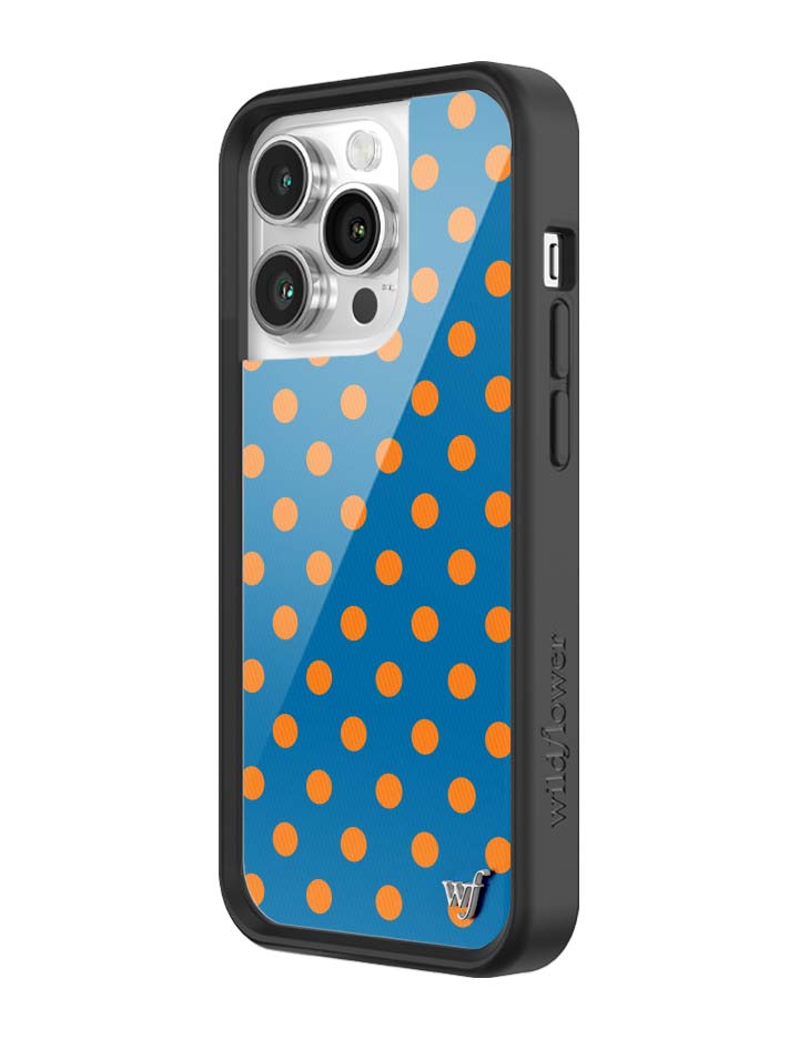 Blue and Orange Polka Dot Protective iPhone Case - Image 36