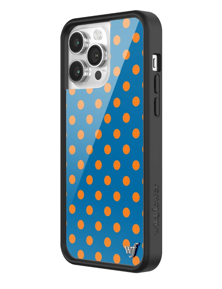 Blue and Orange Polka Dot Protective iPhone Case - Image 34