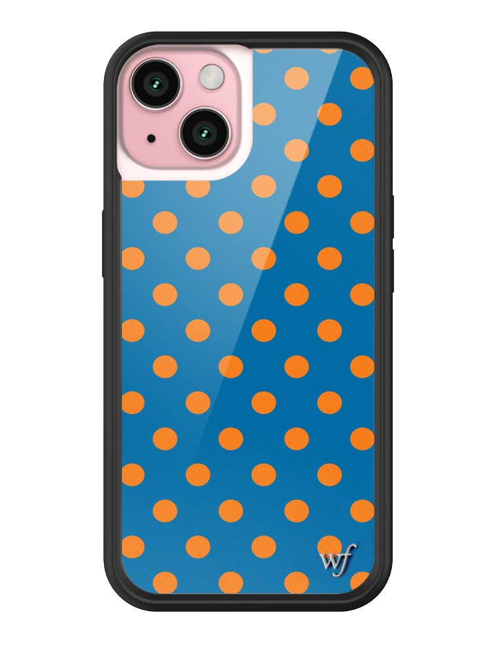 Blue and Orange Polka Dot Protective iPhone Case - Image 31