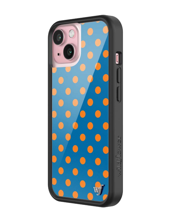 Blue and Orange Polka Dot Protective iPhone Case - Image 32