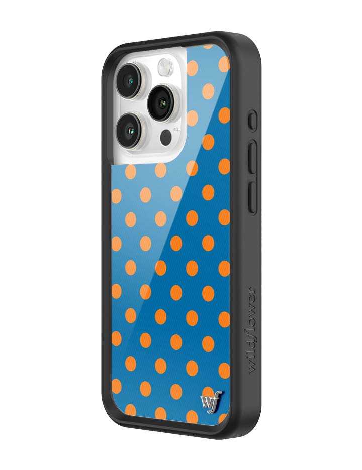 Blue and Orange Polka Dot Protective iPhone Case - Image 30