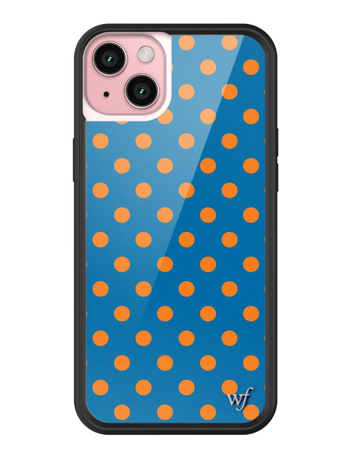 Blue and Orange Polka Dot Protective iPhone Case - Image 27