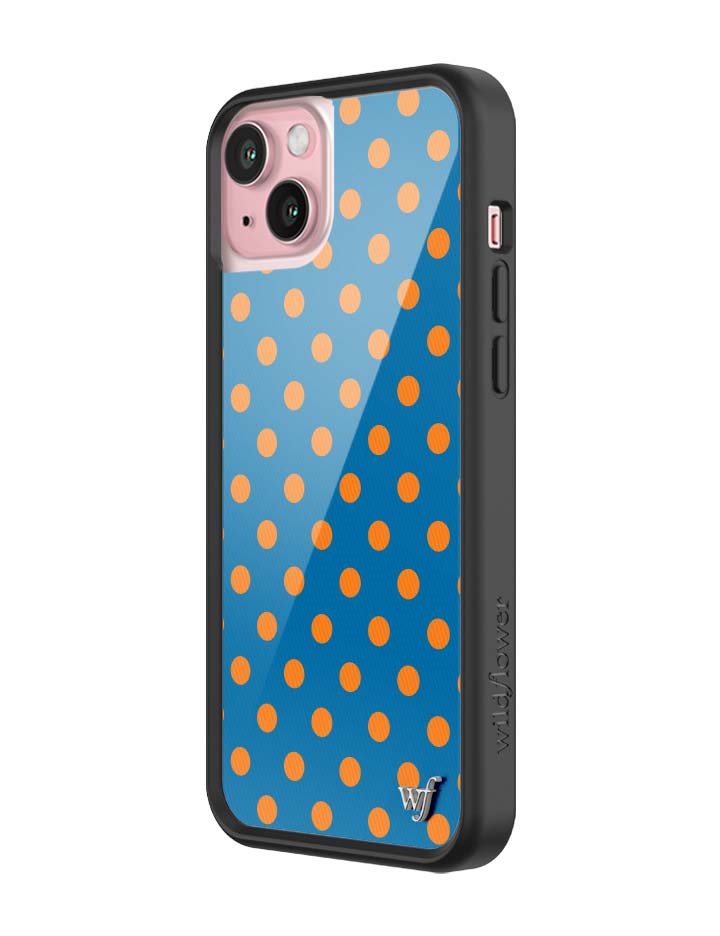 Blue and Orange Polka Dot Protective iPhone Case - Image 28