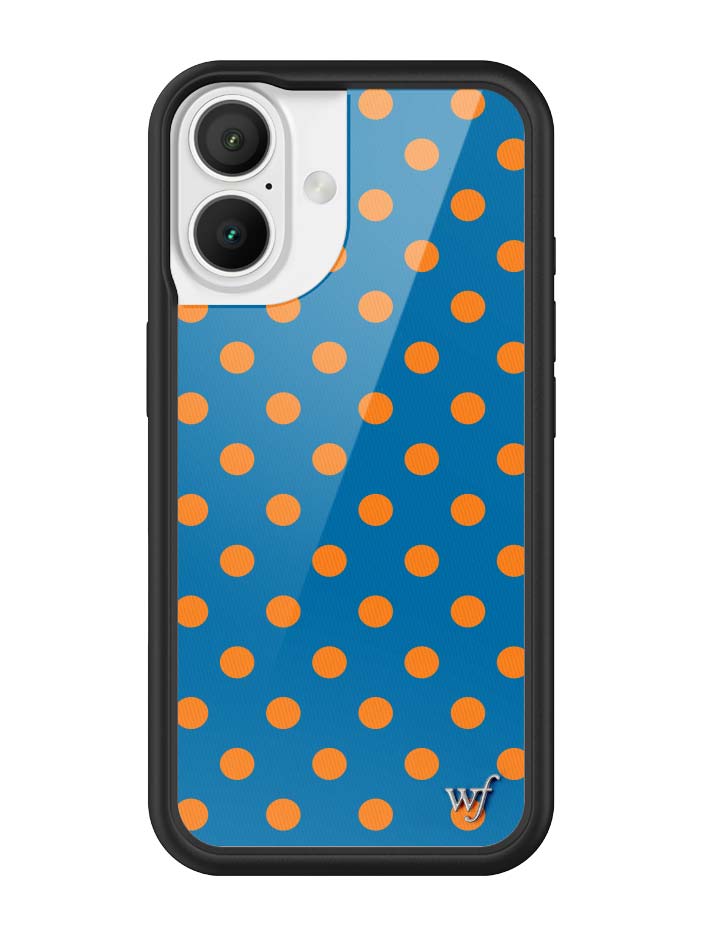Blue and Orange Polka Dot Protective iPhone Case - Image 21