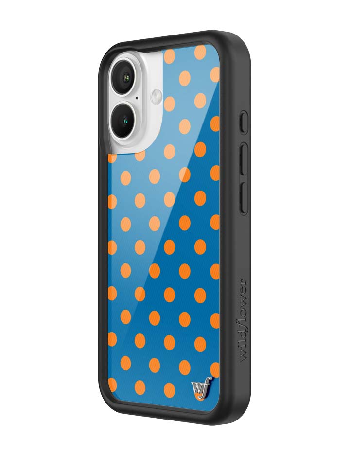 Blue and Orange Polka Dot Protective iPhone Case - Image 22