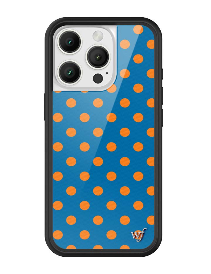 Blue and Orange Polka Dot Protective iPhone Case - Image 19