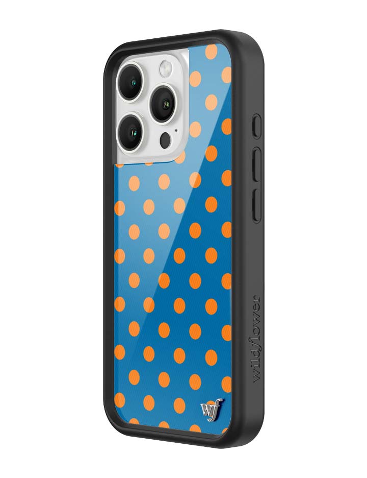 Blue and Orange Polka Dot Protective iPhone Case - Image 20