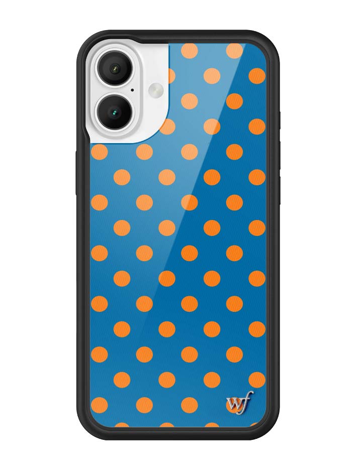 Blue and Orange Polka Dot Protective iPhone Case - Image 17
