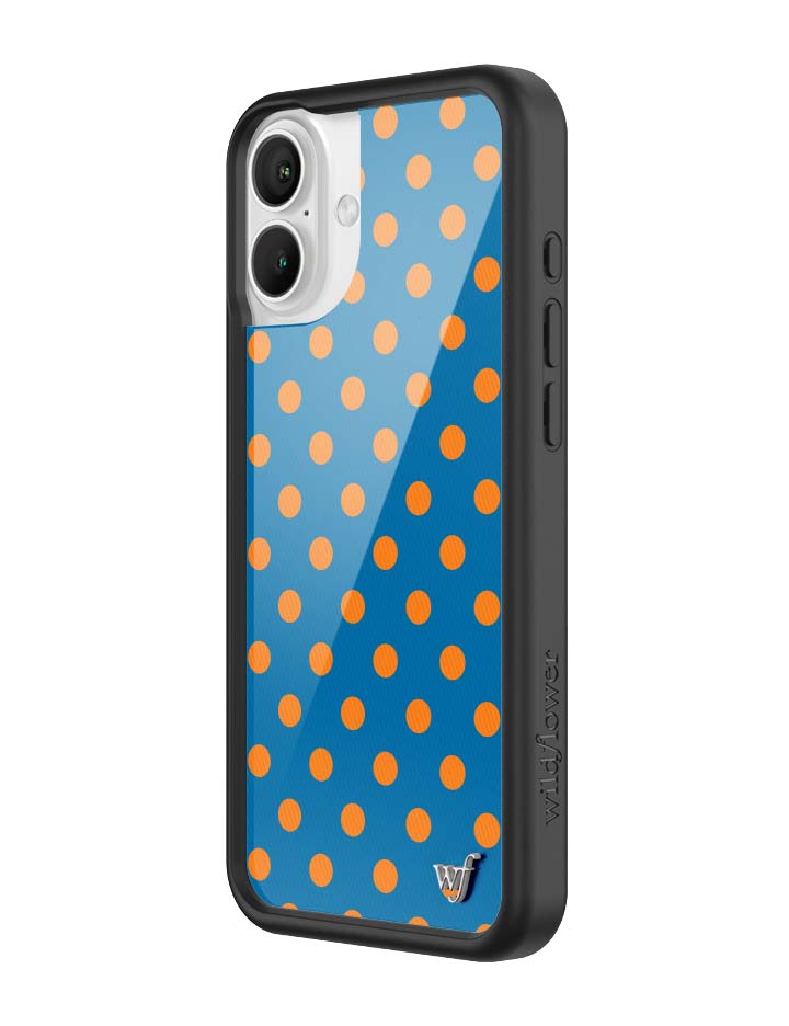 Blue and Orange Polka Dot Protective iPhone Case - Image 18