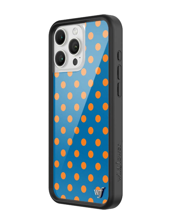 Blue and Orange Polka Dot Protective iPhone Case - Image 16