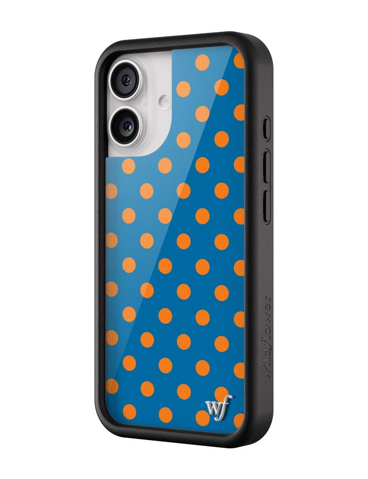 Blue and Orange Polka Dot Protective iPhone Case - Image 8