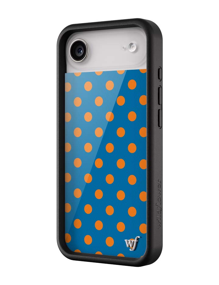 Blue and Orange Polka Dot Protective iPhone Case - Image 13