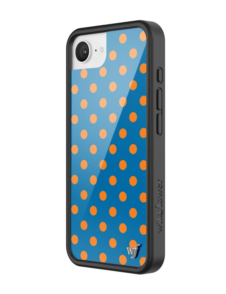 Blue and Orange Polka Dot Protective iPhone Case - Image 11