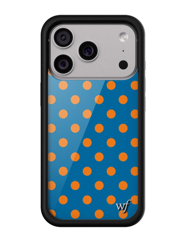 Blue and Orange Polka Dot Protective iPhone Case - Image 4