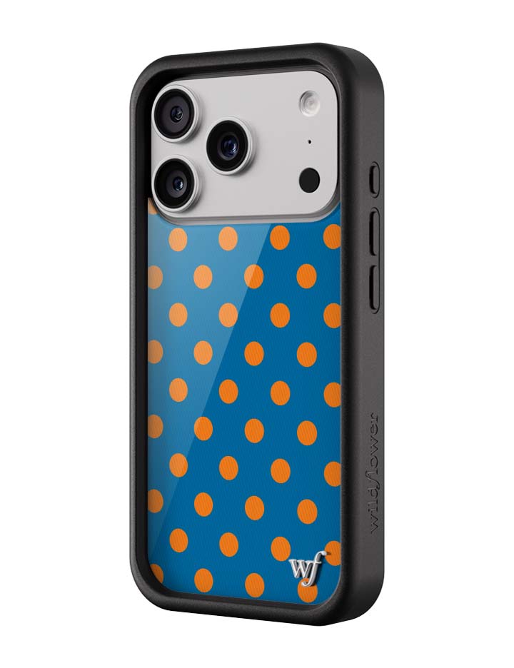 Blue and Orange Polka Dot Protective iPhone Case - Image 5