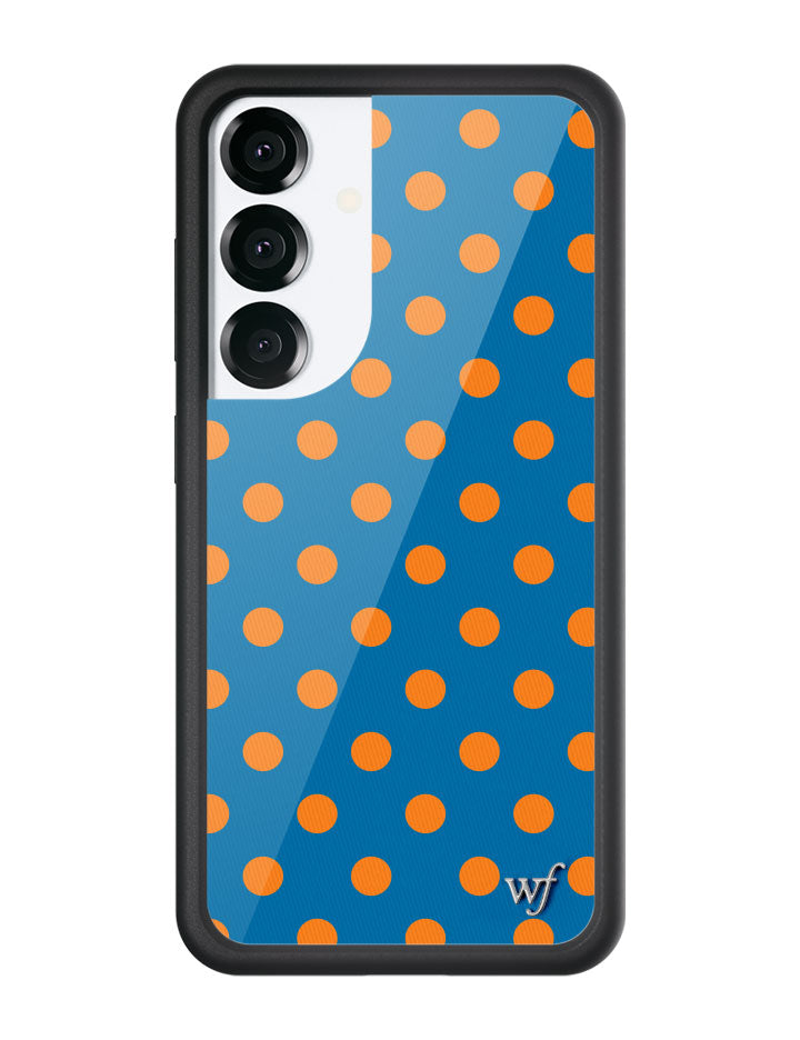 Polka Dot Blue and Orange Protective Case for Samsung Galaxy