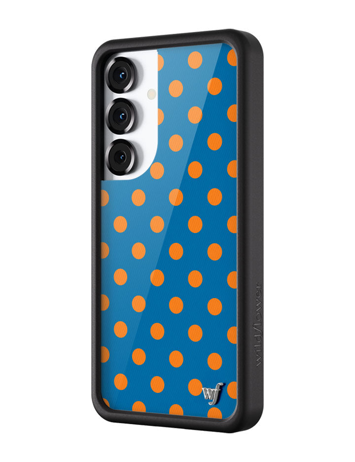 Polka Dot Blue and Orange Protective Case for Samsung Galaxy