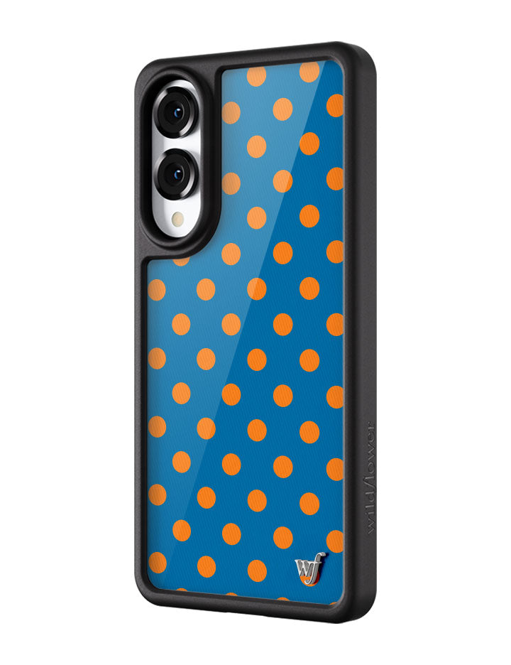 Polka Dot Blue and Orange Protective Case for Samsung Galaxy