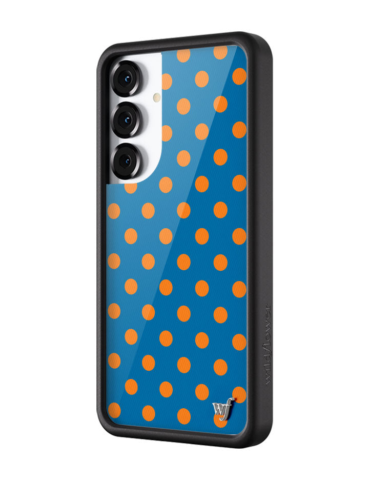 Polka Dot Blue and Orange Protective Case for Samsung Galaxy