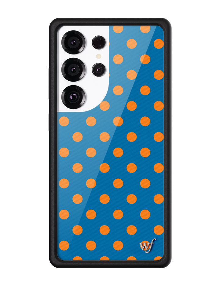 Polka Dot Blue and Orange Protective Case for Samsung Galaxy