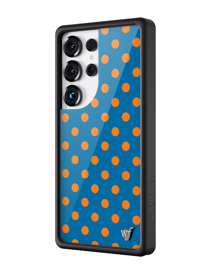 Polka Dot Blue and Orange Protective Case for Samsung Galaxy