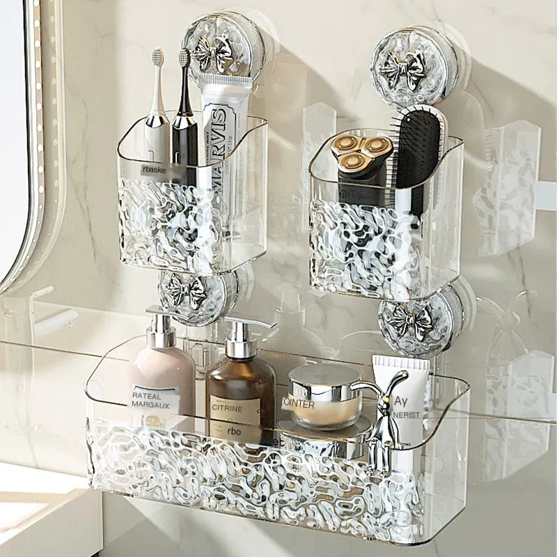 Bathroom Suction Shelf for Towels and Toiletries