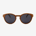 Unisex Nassau wood sunglasses in brown and black minimalist frame style