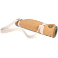 Natural cotton yoga mat sling with dual d-rings for secure carrying.