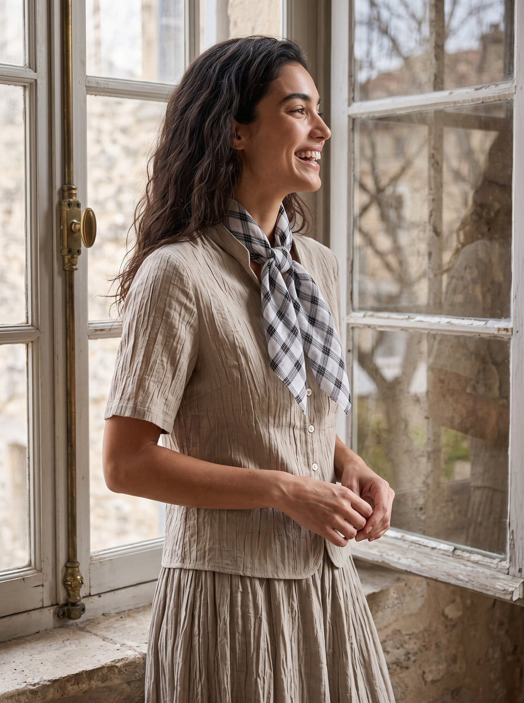 Natural Linen Soft Texture Scarf